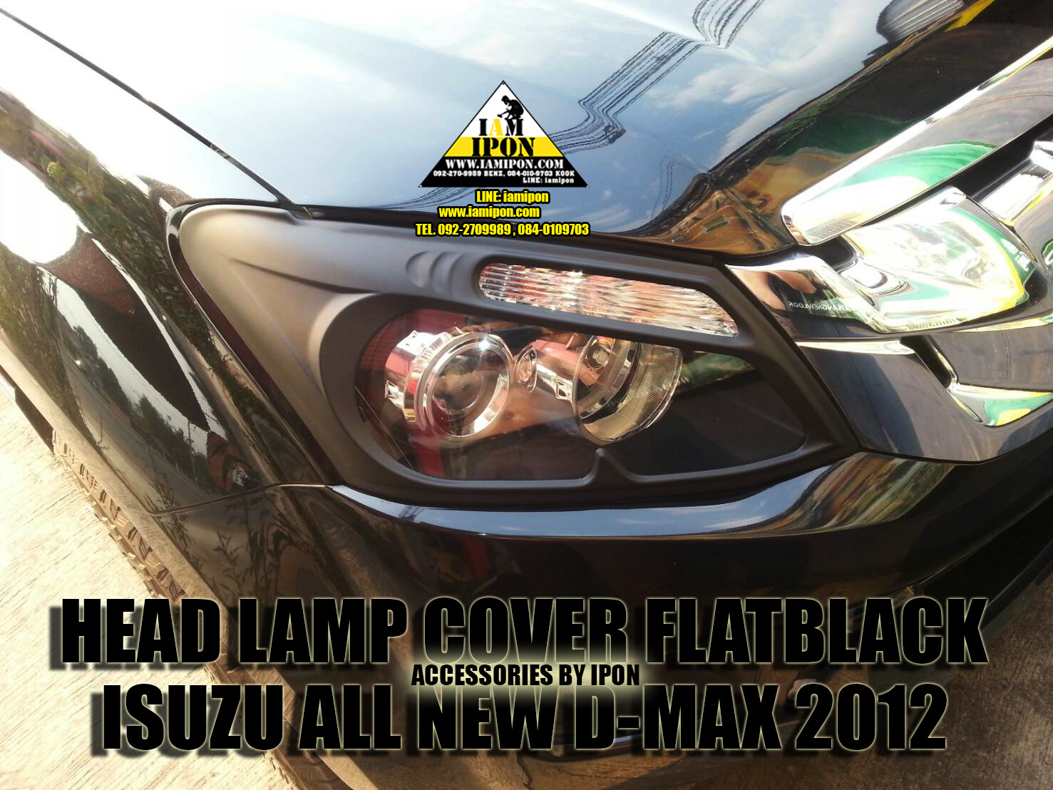 HEAD LAMP COVER ALL NEW D-MAX 2012 UP FLATBLACK ครอบไฟหน้าดำด้าน ALL NEW DMAX 2012 up