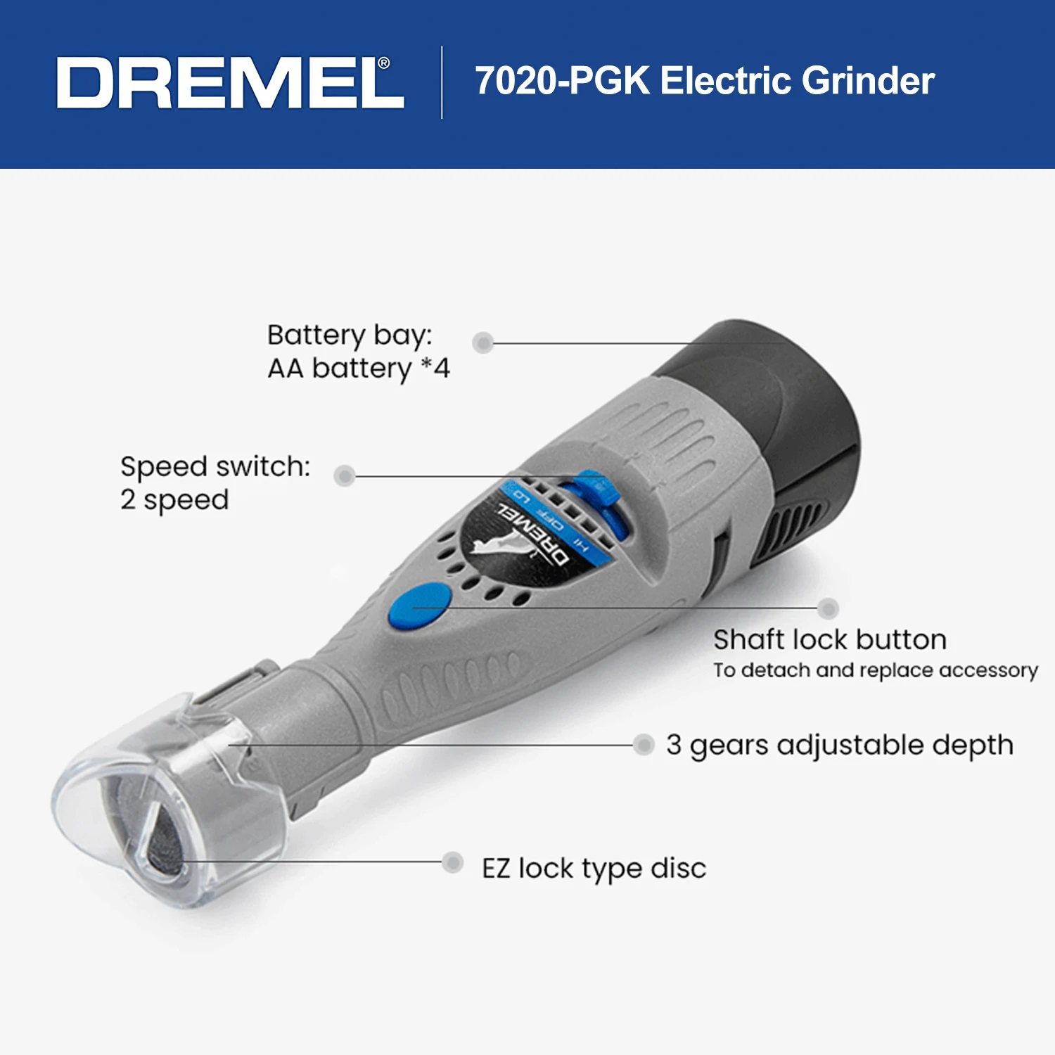 ชุดเครื่องมือตะไบเล็บสัตว์เลี้ยง Dremel รุ่น 7020-PGK