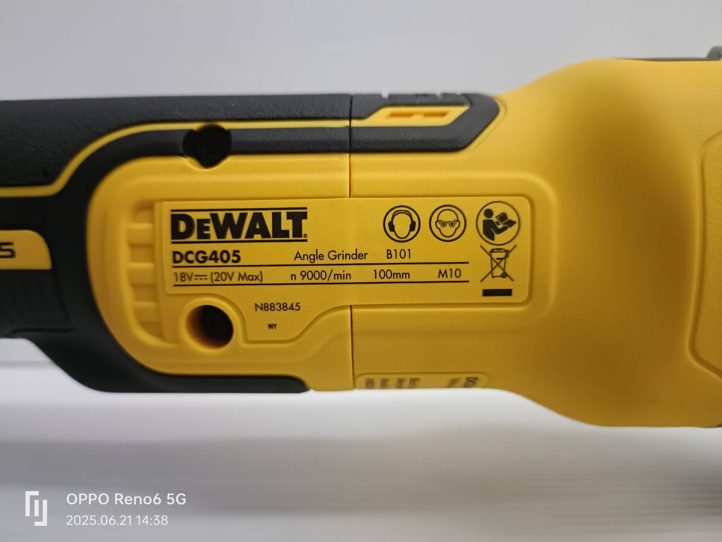 หินเจียรไร้สาย20V DCG405P2 DEWALT