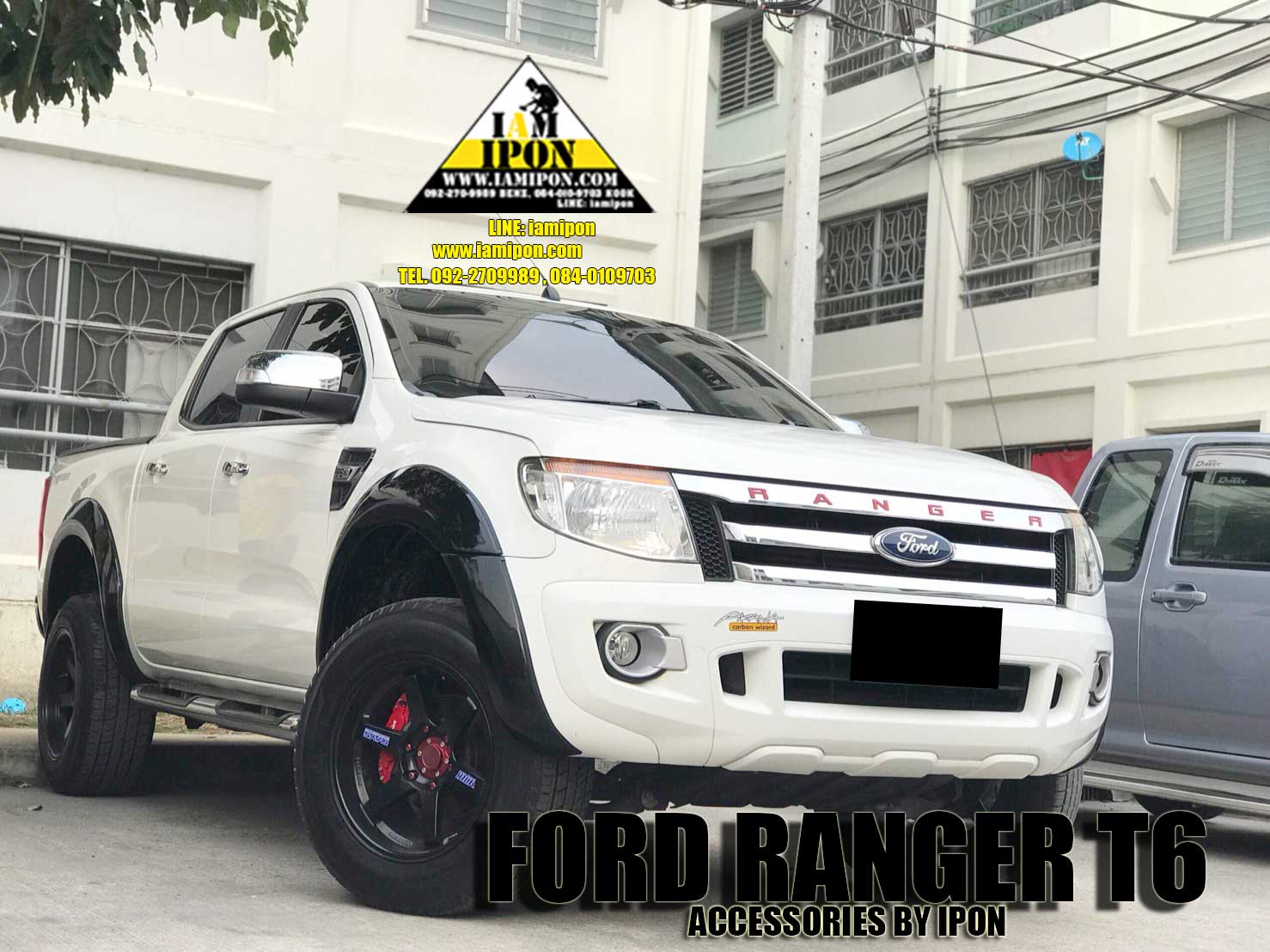 FENDER 6" FORDRANGER T6 BLACK โปร่งล้อดำเงา 6 นิ้ว ฟอร์ดเรนเจอร์ T6