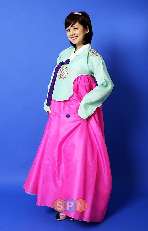 ชุดฮันบก ทังอี เสื้อสีเขียวมิ้น/กระโปงสีชมพู(L-XL)03