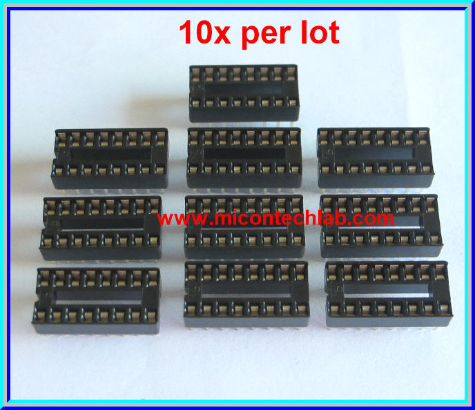 10x IC Socket DIP 16 PINS 7.62mm PITCH 2.54mm NARROW TYPE
