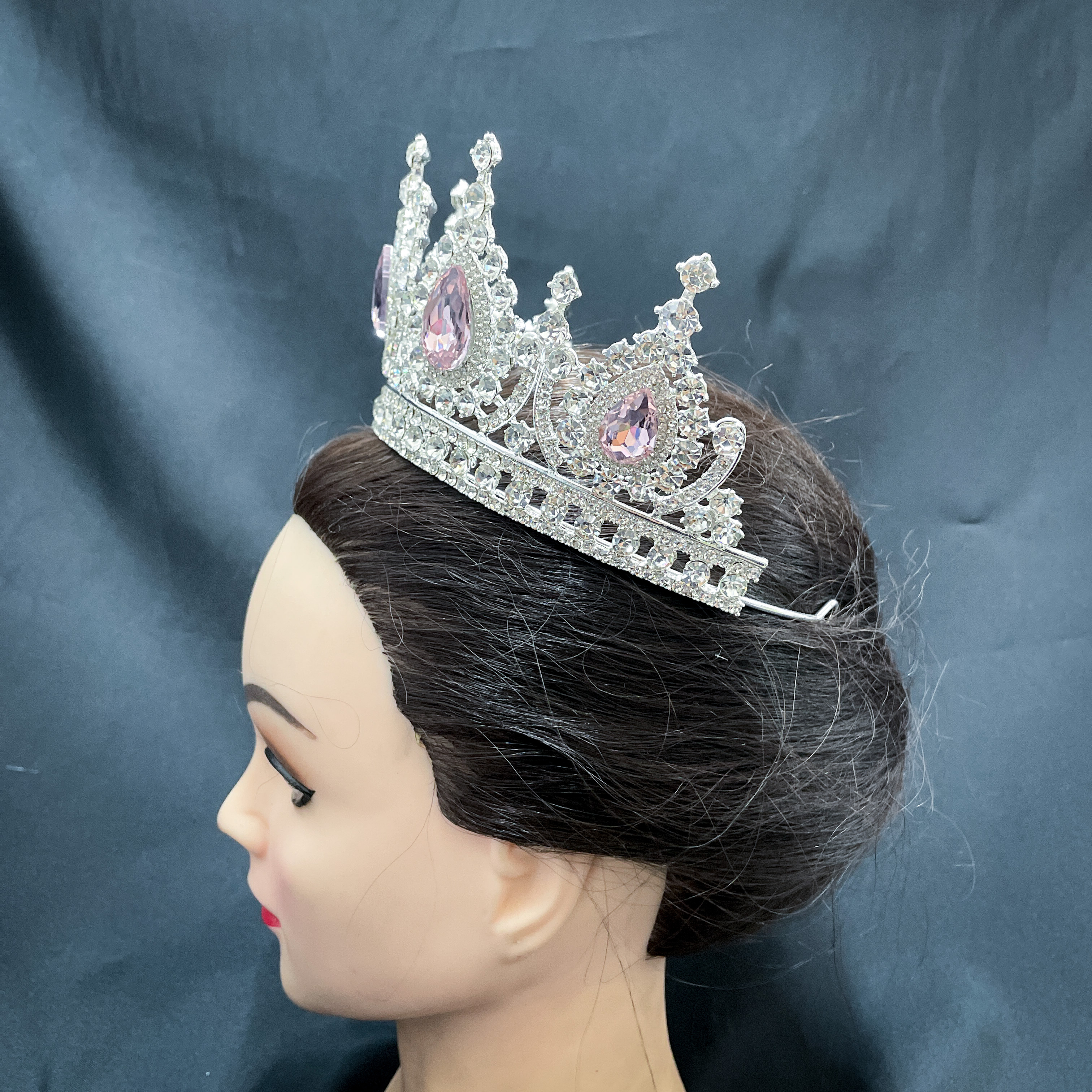 (พร้อมส่ง) เทียร่า 282 สีชมพู มงกุฎนางงาม มงกุฎเจ้าหญิง งานสวย ปราณีต QCเพชรทุกเม็ด สินค้าพร้อมส่งจากไทย