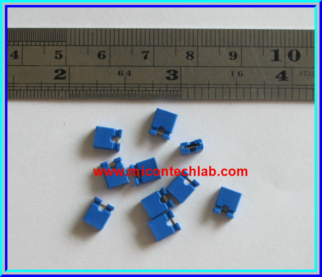 10x Mini Jumper 2 Pins Female Pitch 2.54mm Blue Color