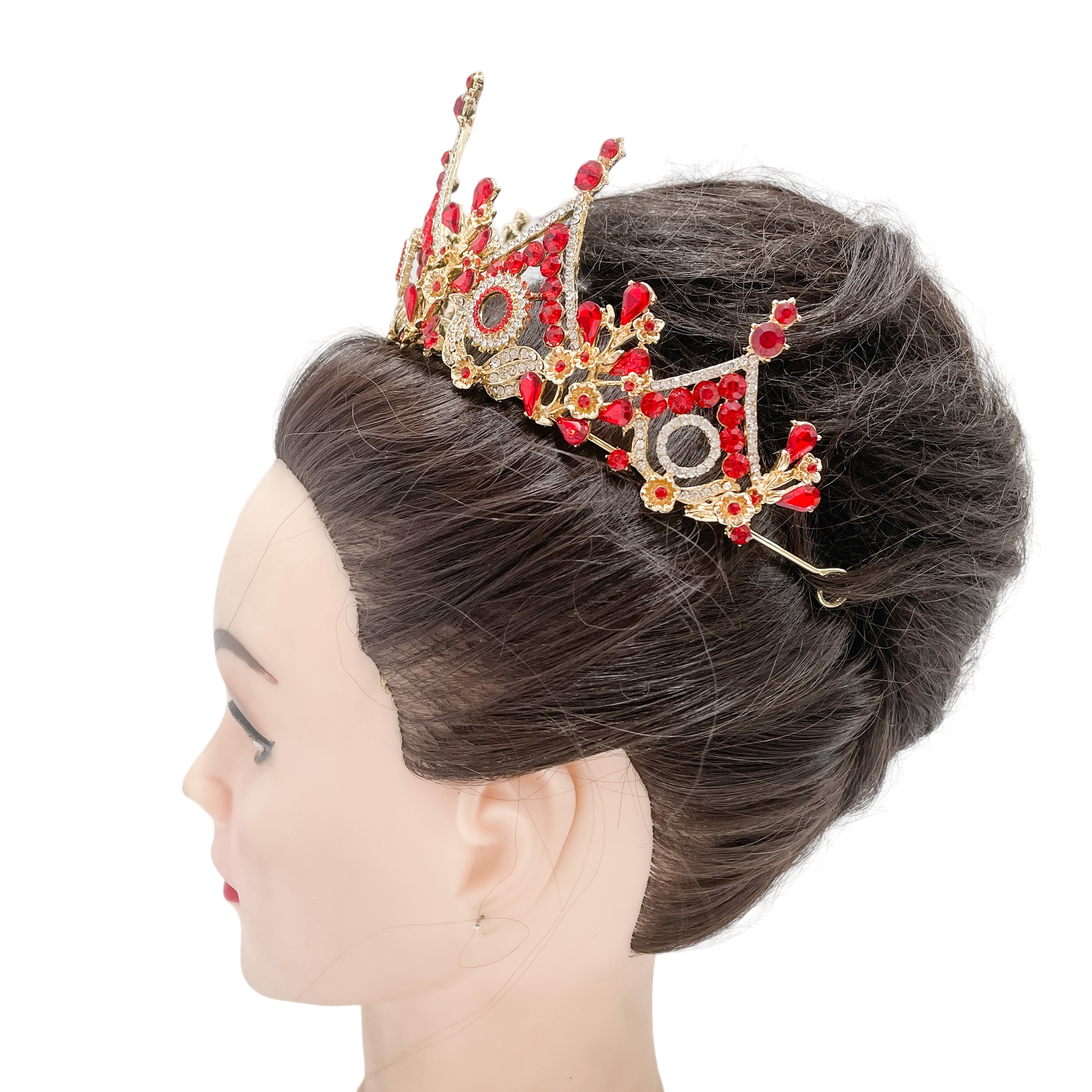 (พร้อมส่ง) เทียร่า 362 สีแดง งานสวย ปราณีต QCเพชรทุกเม็ด สินค้าพร้อมส่งจากไทย