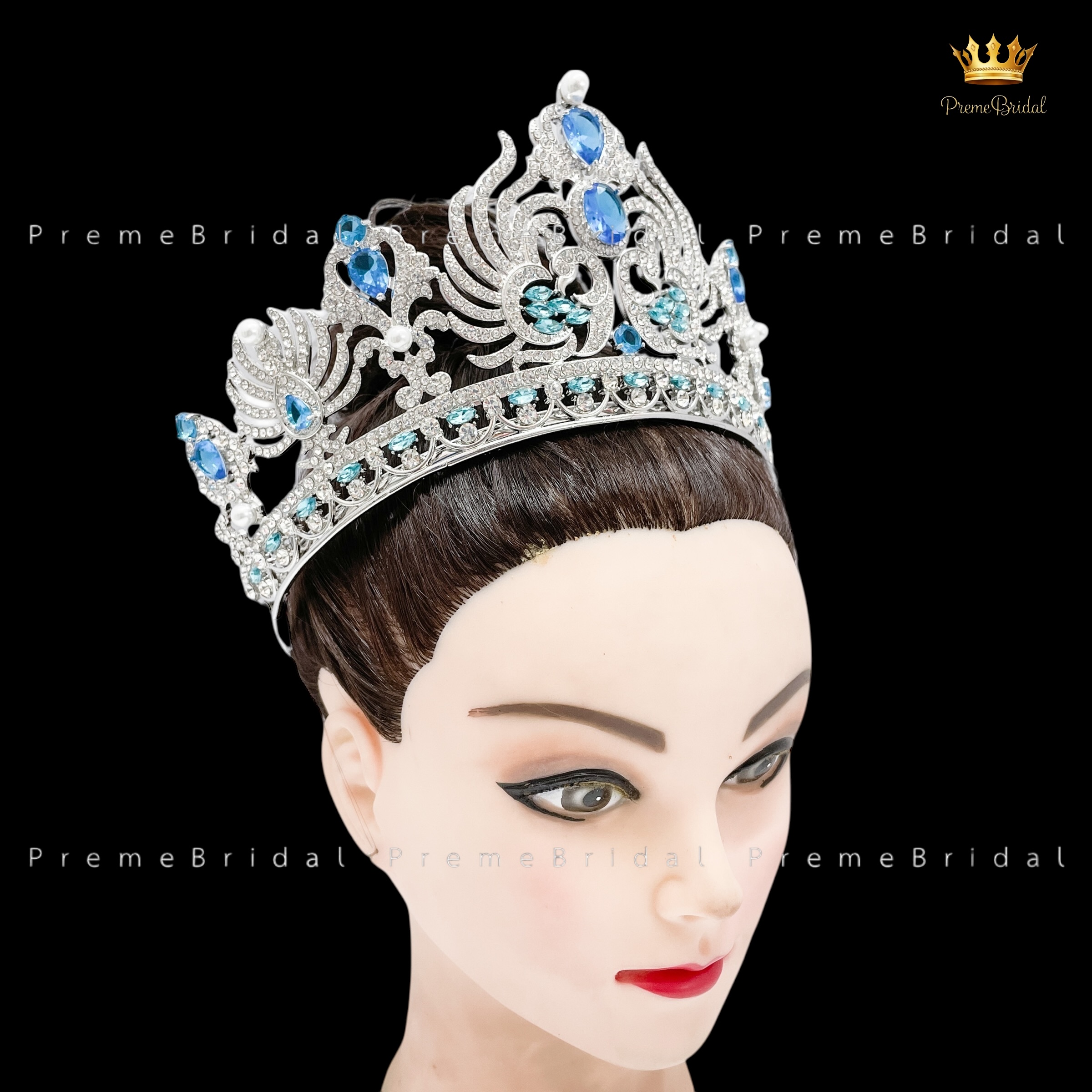 (พร้อมส่งจากไทย) มงกุฏ 093 สีฟ้า มงกุฎนางงาม มงกุฎเพชร มงกุฎประกวด สินค้าพร้อมส่ง ไม่ต้องรอนาน งานพรีเมี่ยม