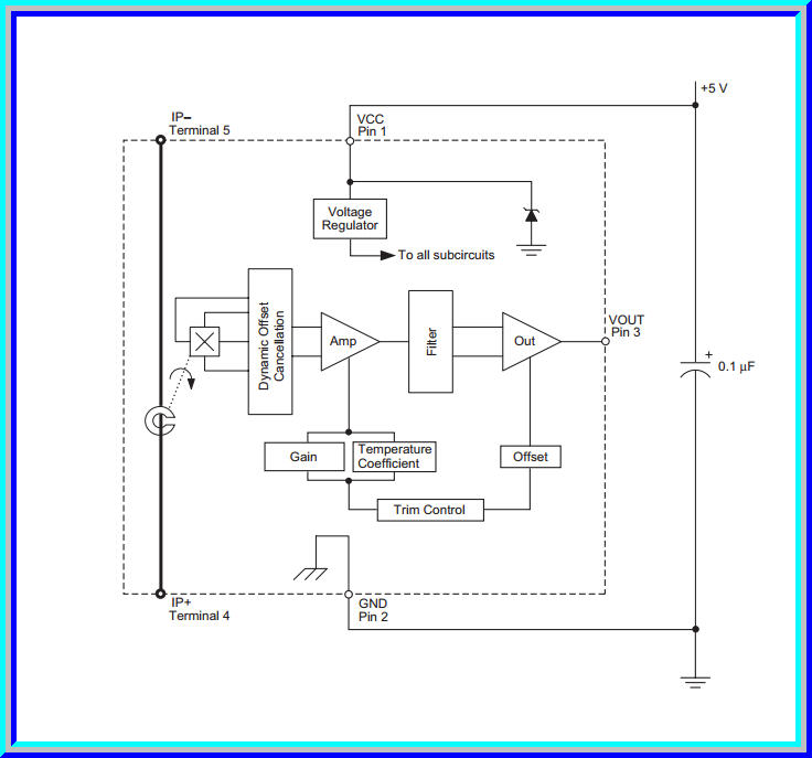 1x ACS754-50 50A Hall-effect Current Sensor IC