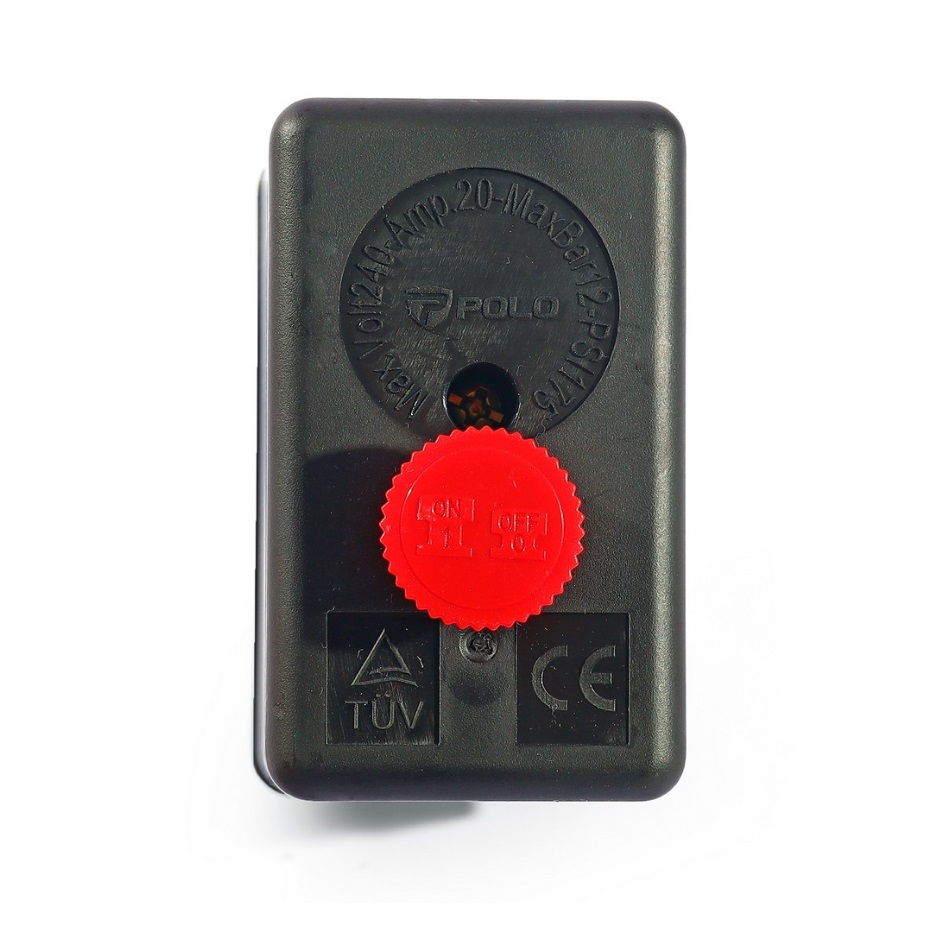 POLO สวิตช์ควบคุมแรงดัน ระบบลม (1 WAY) รุ่น PC-7 ช่วงแรงดัน 20-175 PSI ใช้งานสำหรับปั๊มลม (โปโล)