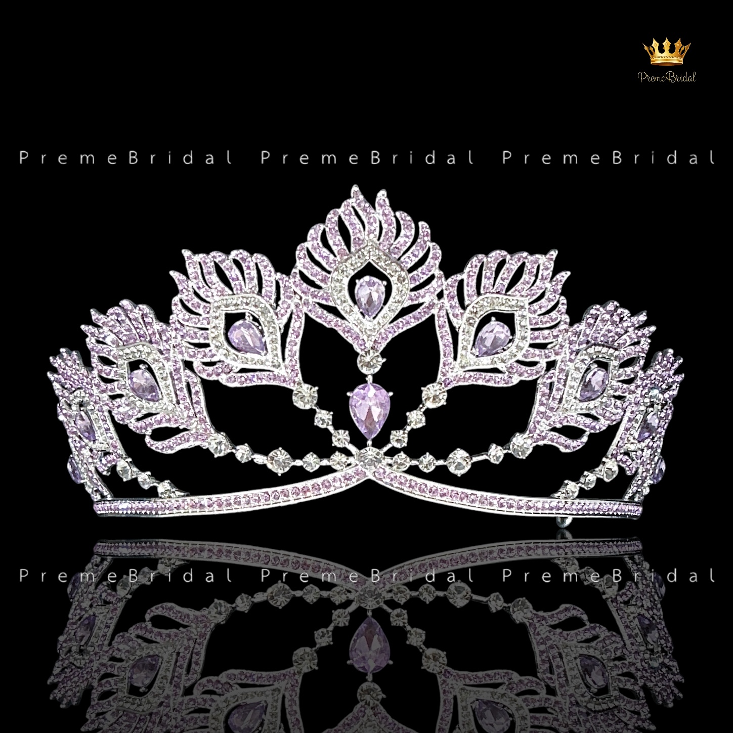 (พร้อมส่ง) เทียร่า 445 มงกุฎครึ่งหัว รูปขนนกฟีนิกซ์ สวย ปราณีต QCเพชรทุกเม็ด สินค้าพร้อมส่งจากไทย