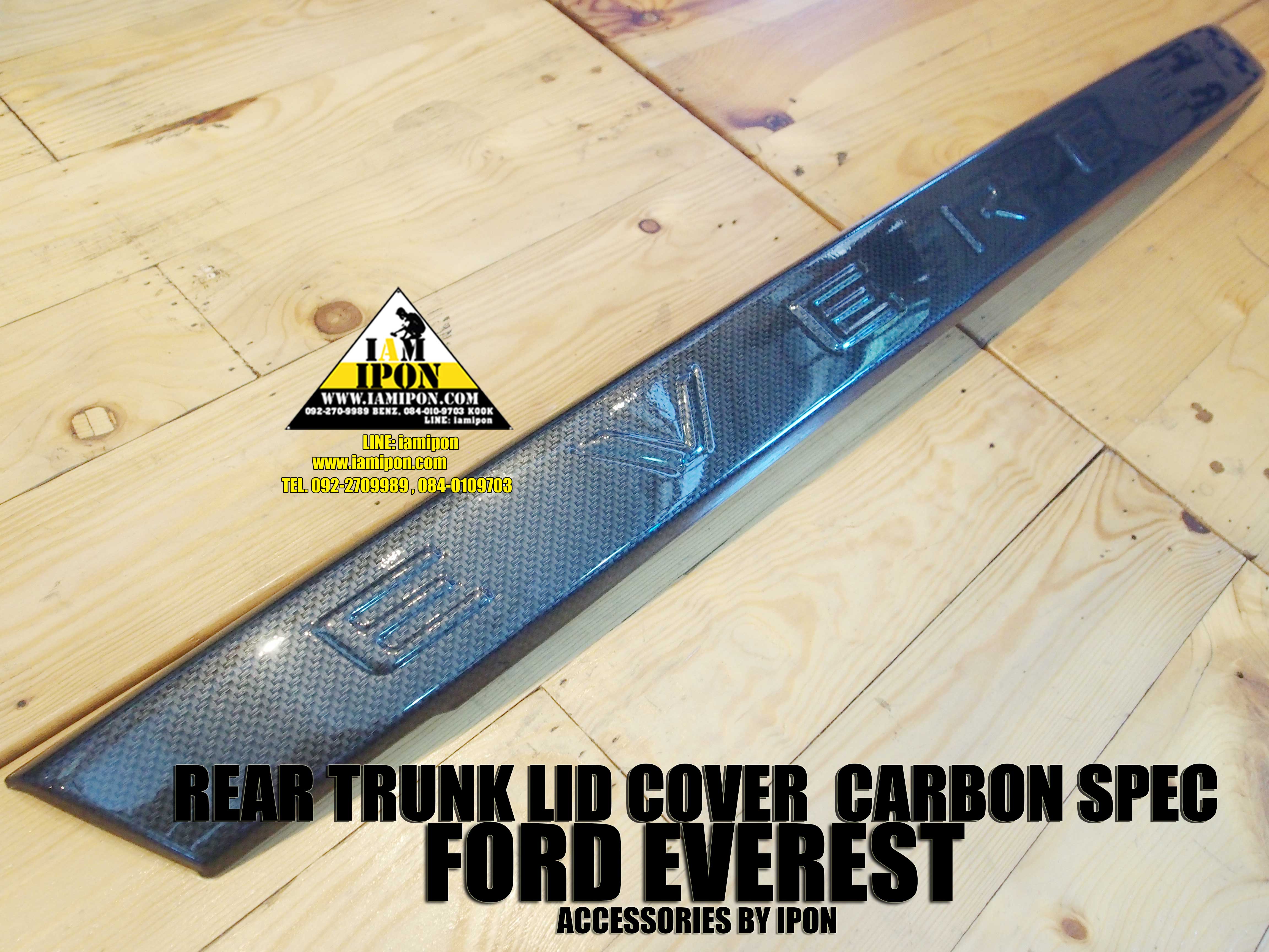 REAR TRUNK LID COVER FORD EVEREST CARBON SPEC คาดคิ้วฝาท้ายสีคาร์บอนฟอร์ดเอเวอเรสต์