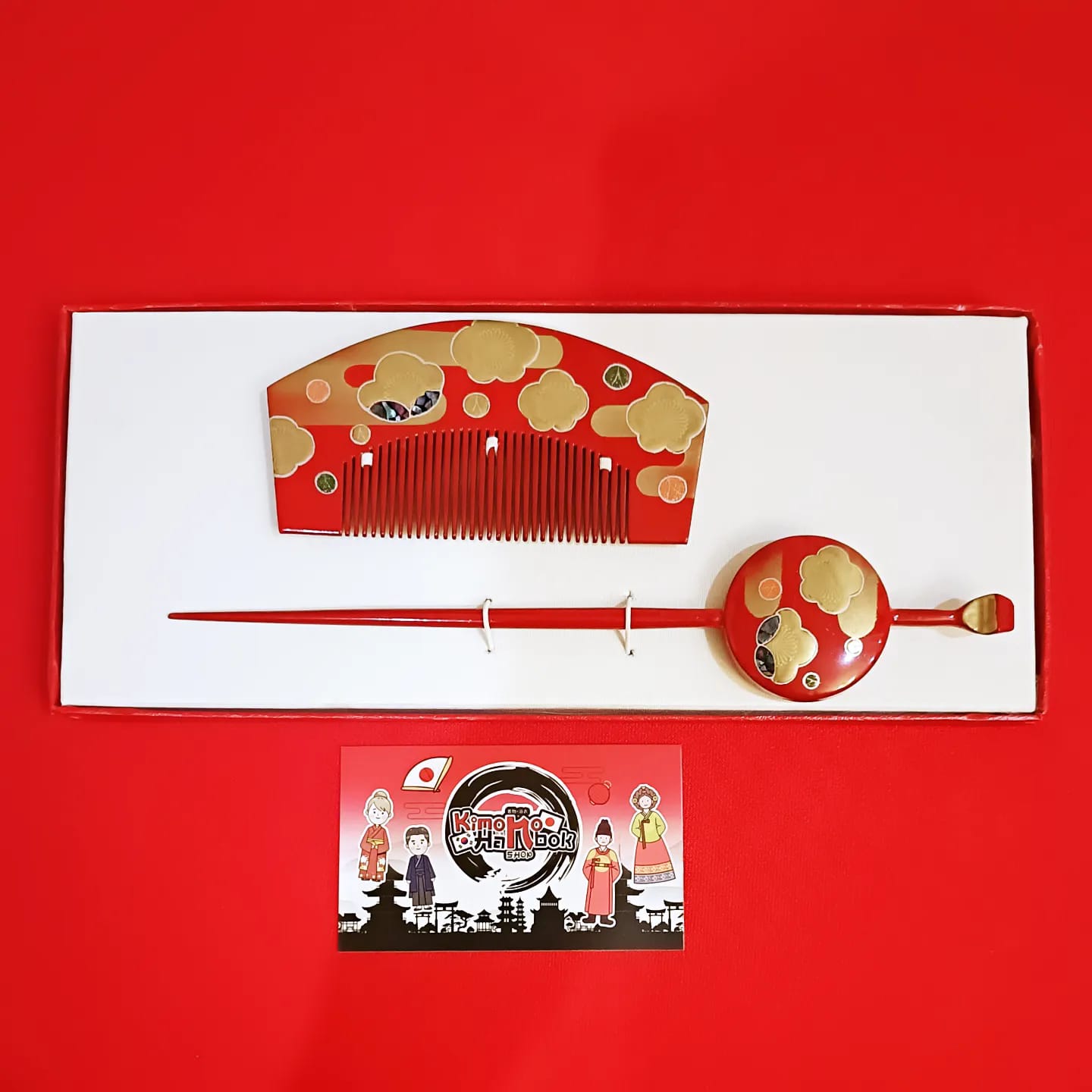 ชุดปิ่นไม้โทนสีแดง คู่PINW20011