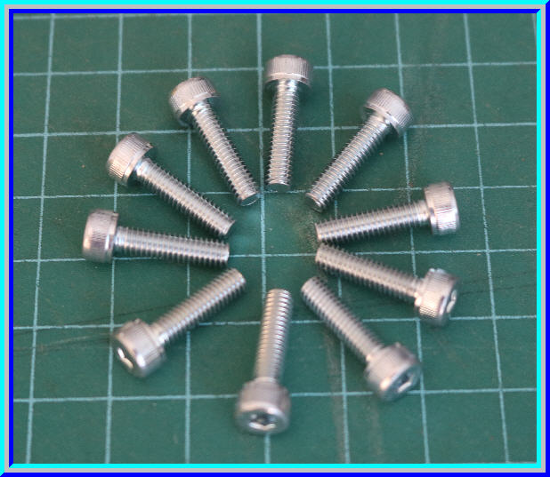 10x สกรูหัวจมหกเหลี่ยมชุบขาว M4x15 มม.