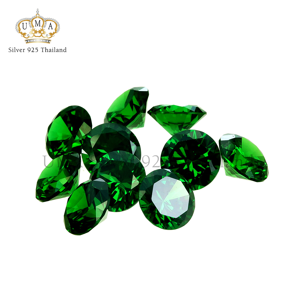 เพชรCZ 6A ทรงกลม แอปเปิ้ลกรีน สีเขียวอมเหลือง (Apple Green ROUND CZ) - Size 1.00mm - 1แพ็ค - 1000เม็ด