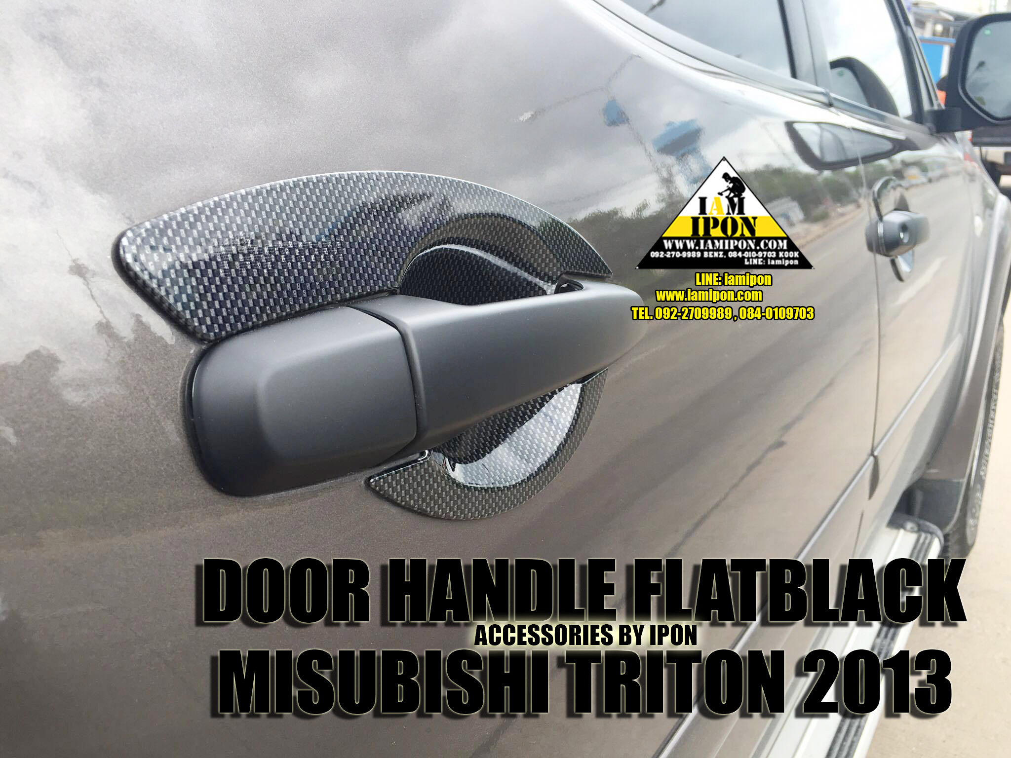 DOOR HANDLE MITSUBISHI TRITON 2006-2012 FLATBLACK ครอบมือจับดำด้านมิสซูบิชิไทรทัน 2006-2012