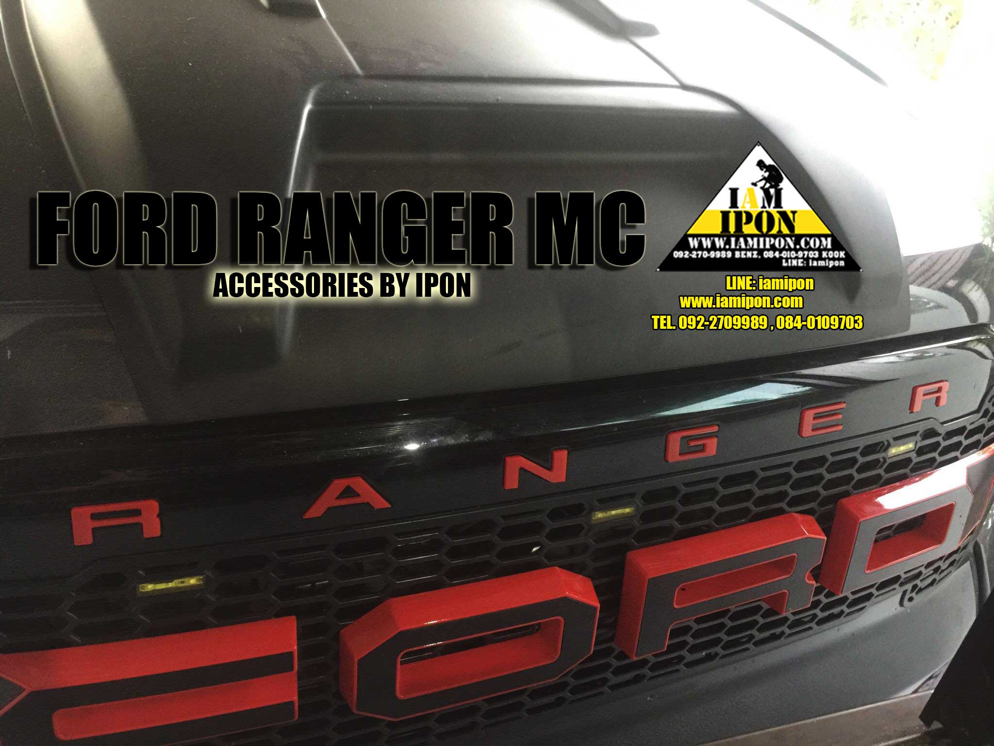FRONT GRILL BLACK&RED I2 FORD RANGER MC กระจังหน้าดำขอบแดง I2 ฟอร์ดเรนเจอร์ MC