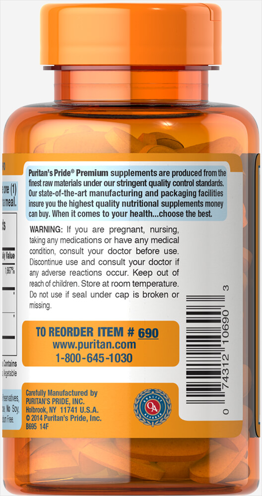 Puritan Vitamin C-1000 mg with Protective Bioflavonoid & Rose Hips 1000 mg 100 Caplets
