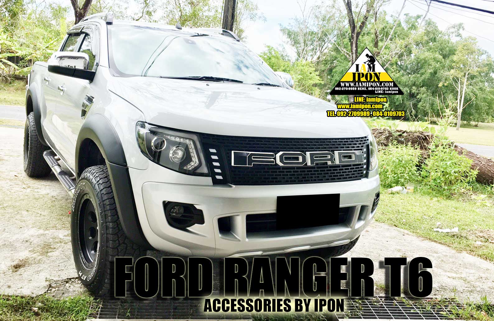 SPOTLIGHT FORD RANGER T6 FLATBLACK ครอบสปอร์ตไลท์ดำด้านฟอร์ดเรนเจอร์ T6