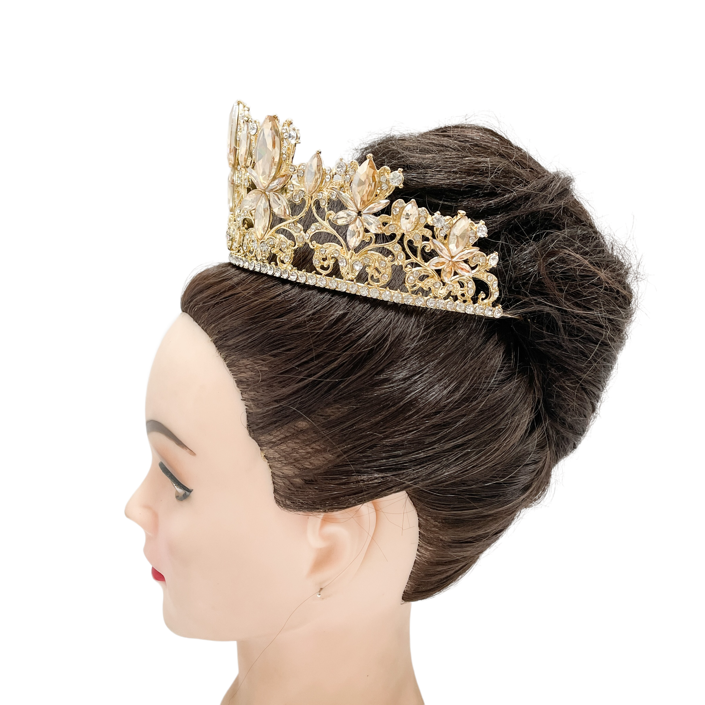 (พร้อมส่ง) เทียร่า 353 สีเหลืองทอง งานสวย ปราณีต QCเพชรทุกเม็ด สินค้าพร้อมส่งจากไทย