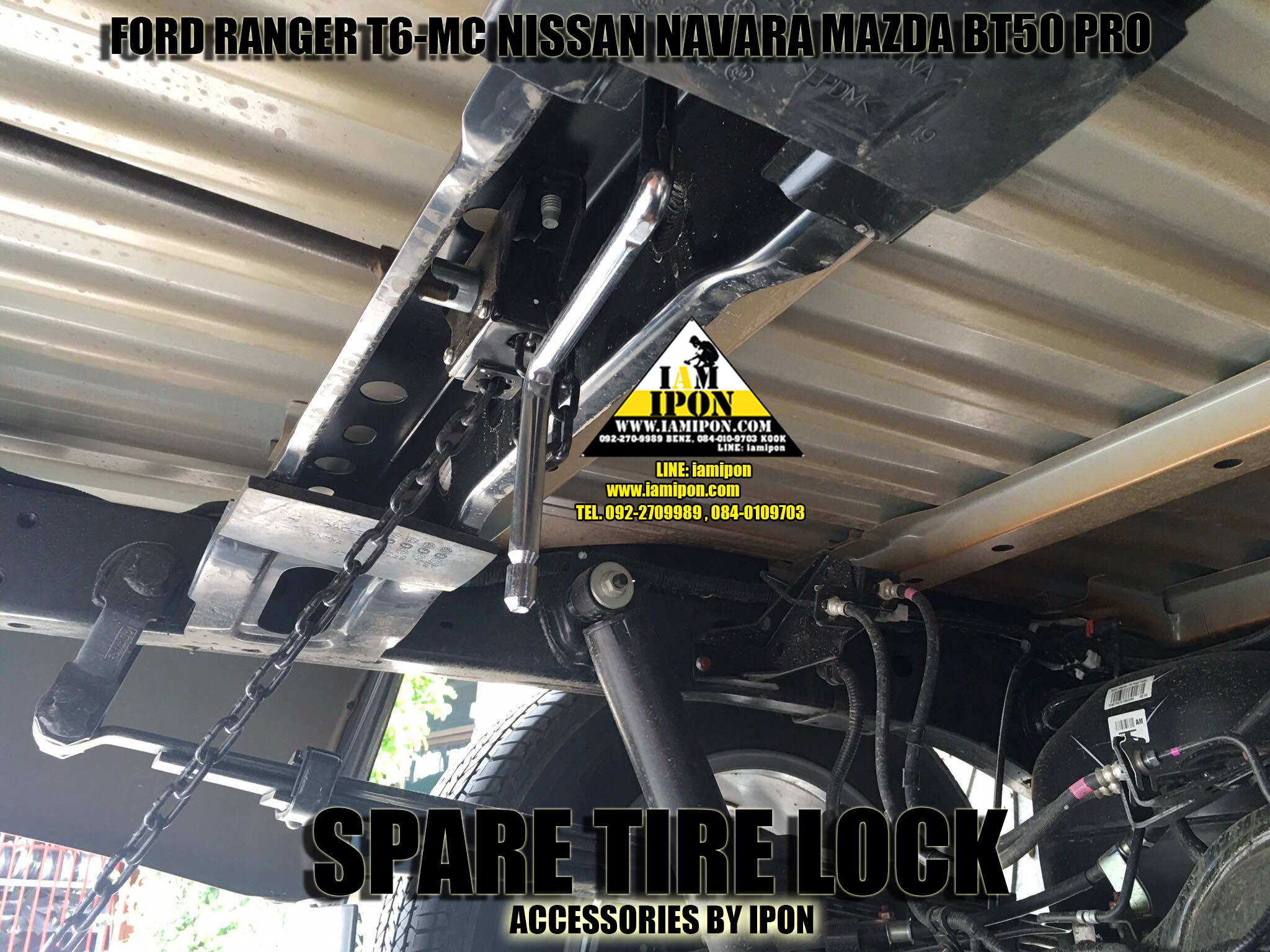 SPARE TIRE LOCK FORD RANGER T6-MC&MAZDA BT50 PRO& NISSAN NAVARA ล็อคยางอะไหล่ ฟอร์ดเรนเจอร์ T6-MC มาสด้า บีที 50 โปร นิสสันนาวาร่า