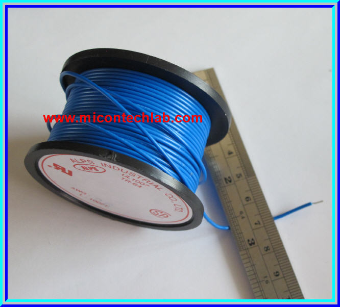 1x Cable Wire AWG#26 Length 30 meters (100ft) Blue color