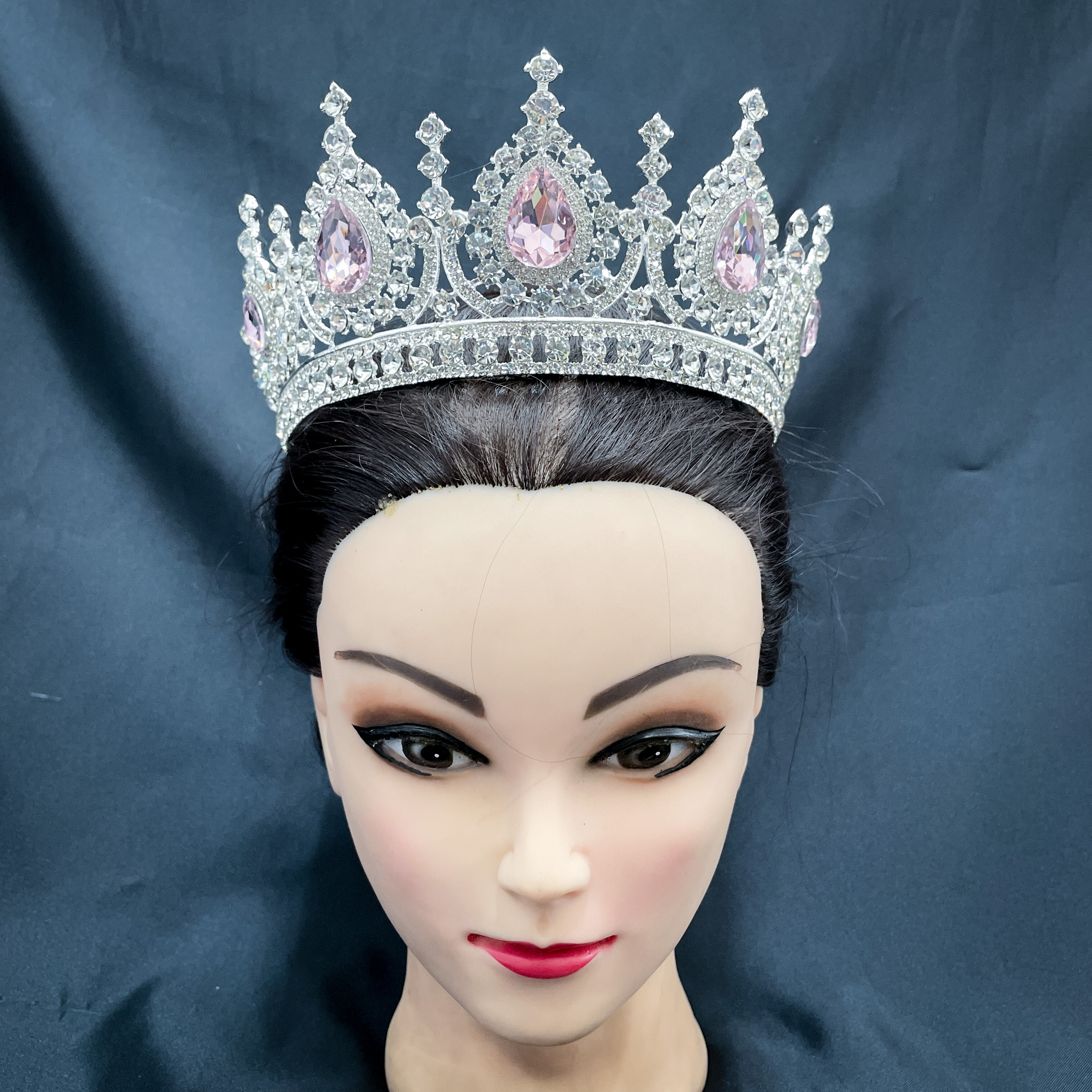 (พร้อมส่ง) เทียร่า 282 สีชมพู มงกุฎนางงาม มงกุฎเจ้าหญิง งานสวย ปราณีต QCเพชรทุกเม็ด สินค้าพร้อมส่งจากไทย