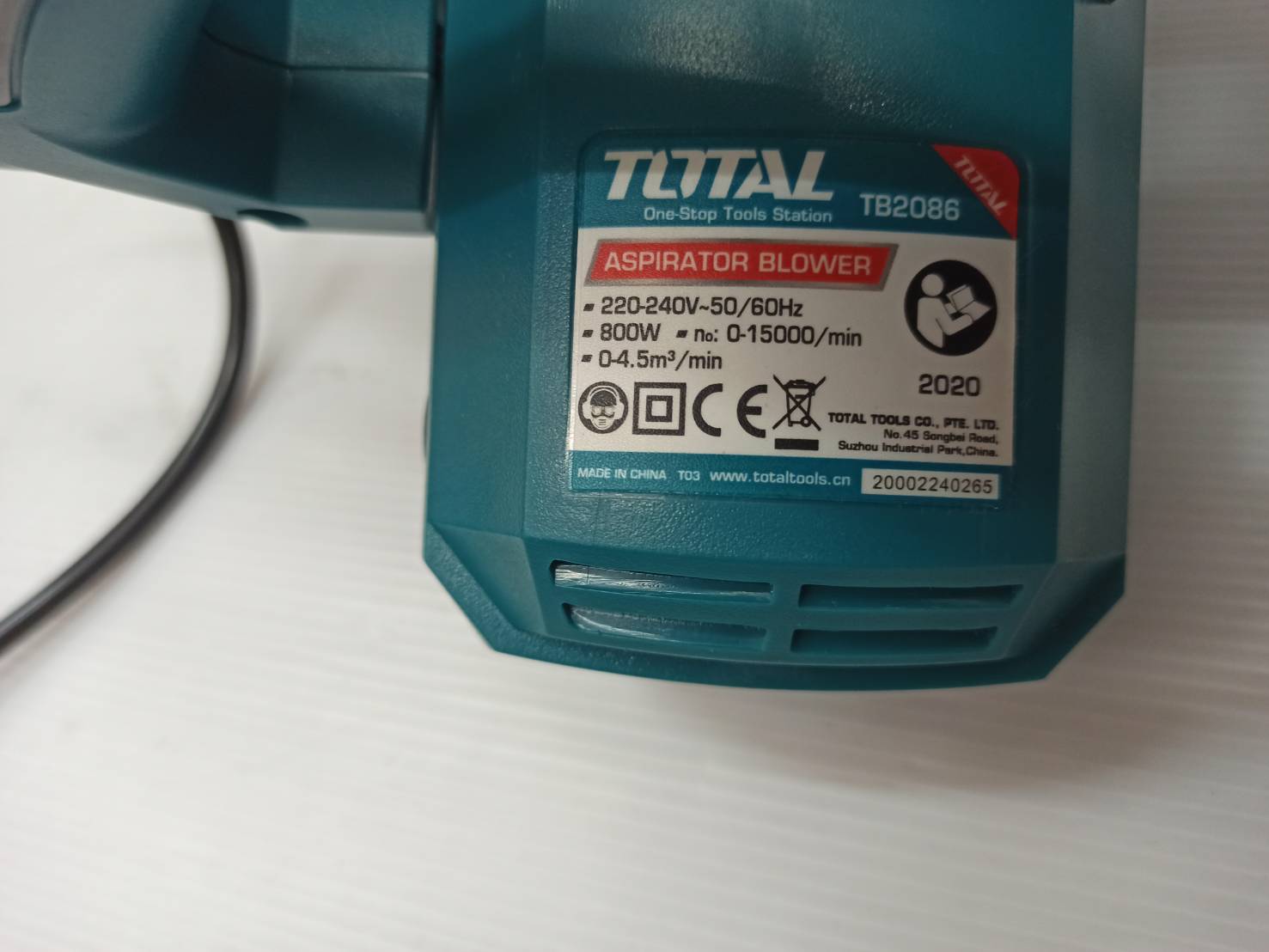 เป่าลม+ดูดฝุ่นไฟฟ้า TB2086 TOTAL