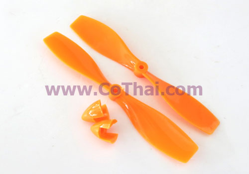 (ซ้าย,ขวา,หมวก)ใบพัดเรียว 2แฉก สีส้ม 75x1.9