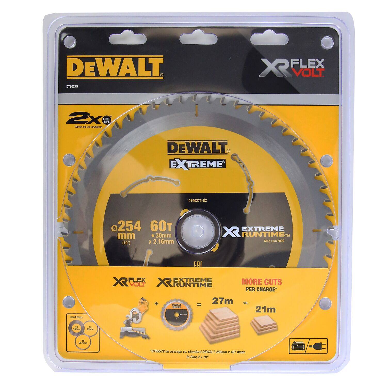 ใบเลื่อยวงเดือน 10"x60T DEWALT DT90275