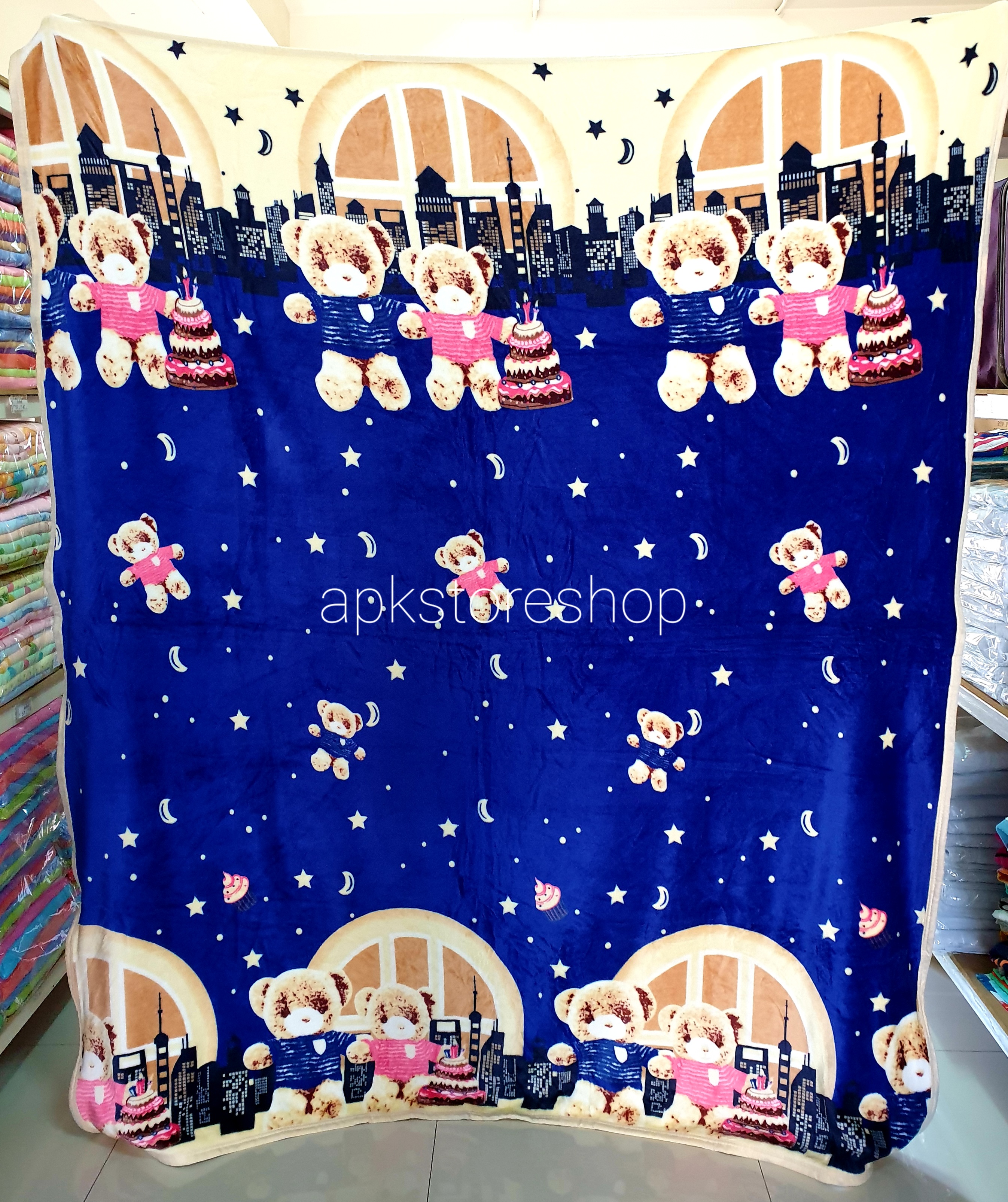 ขายส่ง ผ้าห่มนาโน แบบหนา #APK138-ลายการ์ตูน กุ๊นขอบ ส่ง 138 บาท