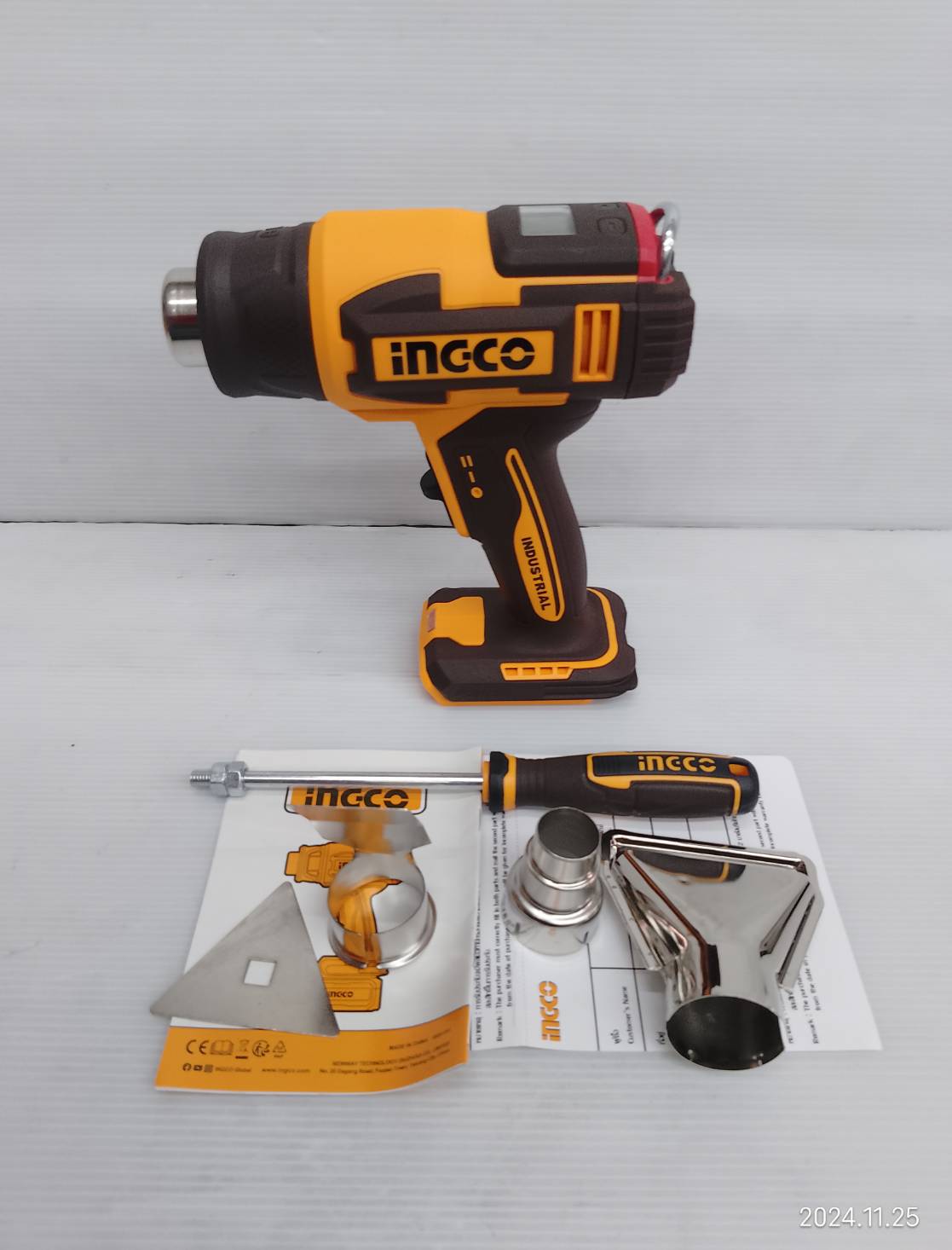 INGCO เครื่องเป่าลมร้อนไร้สาย จอ LCD รุ่น HGLI2003 ( เครื่องเปล่า )