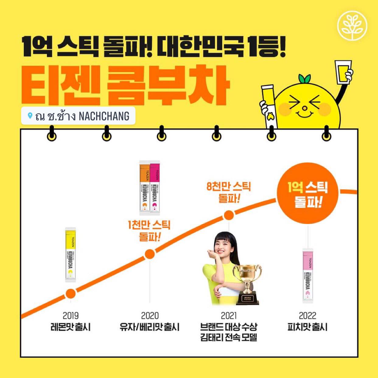 ชาคอมบูขา รสเลมอน ขายดีสุด เป็นที่นิยมของไอดอล ดารา กองถ่ายซีรี่ย์เกาหลี TEAZEN KOMBUCHA ชาคอมบุชา ชาหมักเกาหลีที่ขายดีที่สุด