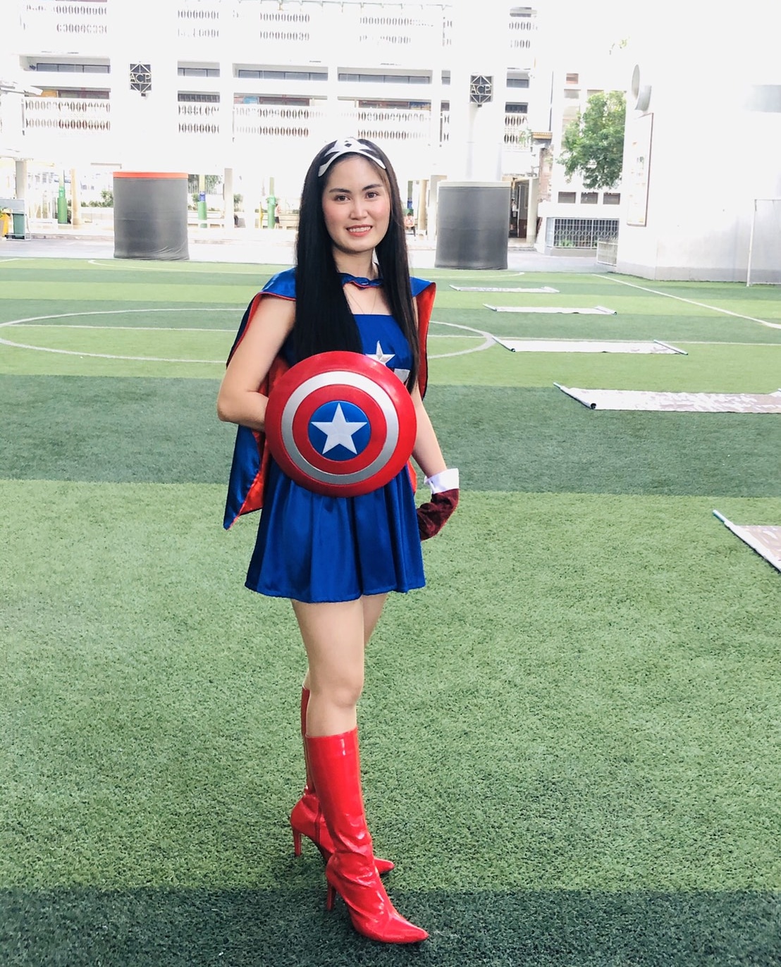 ชุดกัปตันอเมริกาหญิง เกรด A