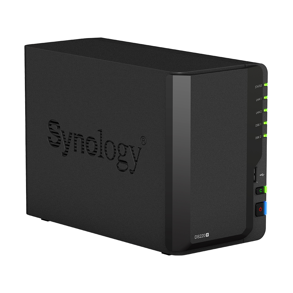 Synology DiskStation DS220+ 2-bay DiskStation, Dual Core 2.0 GHz (turbo to 2.9 GHz), 2GB RAM (up to 6GB)