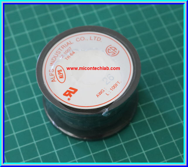 1x สายไฟเบอร์ AWG#26 สีดำ ยาว 30 เมตร (100ฟุต)