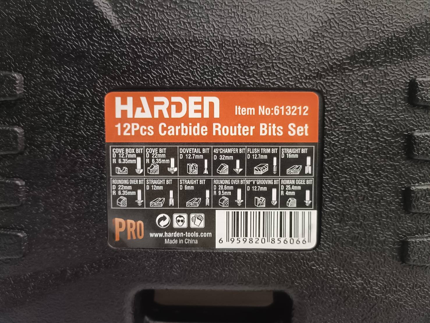 ชุดดอกทริมเมอร์1/4 12ตัวชุด 613212 HARDEN