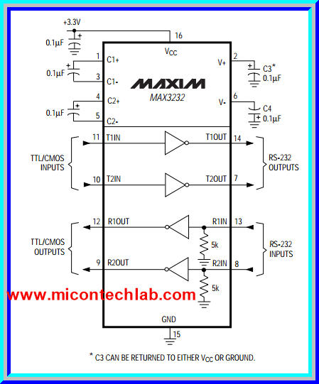 1x MAX3232 3.0-5.5Vdc True- RS232 Transceivers MAX3232CPE IC Chip for PIC Arduino Interface