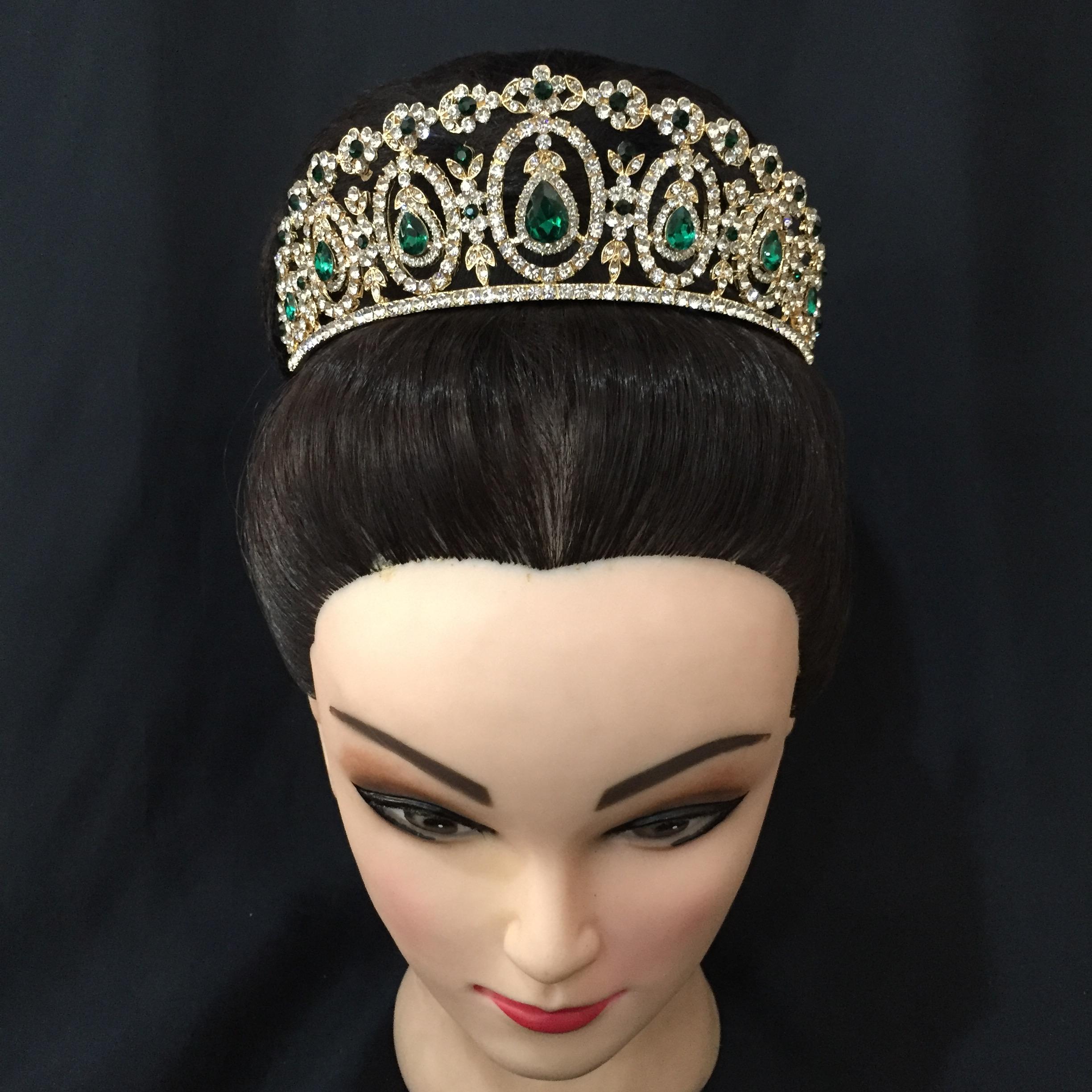 (พร้อมส่ง) เทียร่า 169 สีเขียว มงกุฎนางงาม มงกุฎเจ้าหญิง งานสวย ปราณีต QCเพชรทุกเม็ด สินค้าพร้อมส่งจากไทย