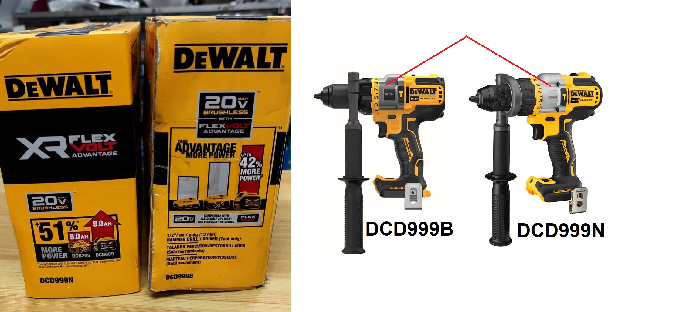 สว่านกระแทกไร้สาย20V DCD999N DEWALT
