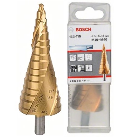 ดอกสเต็ป HSS Titanium 16 step 6-40mm. (Gold) BOSCH