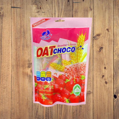 Oat Choco ขนมข้าวโอ๊ตอัดแท่ง ห่อเล็ก มี 4 รสชาติ ปริมาณ 80 กรัม เหมาะกับคนที่รักสุขภาพ อร่อย ครบรส รสสตอเบอรี่ Twinfish ข้าวโอ๊ตอัดแท่ง ธัญพืชจากธรรมชาติ พลังงานสูง ไขมันคอเลสเตอรอลต่ำ จุ่มนมหรือจิบชากาแฟมื้อเช้า บ่าย อร่อยทุกรส