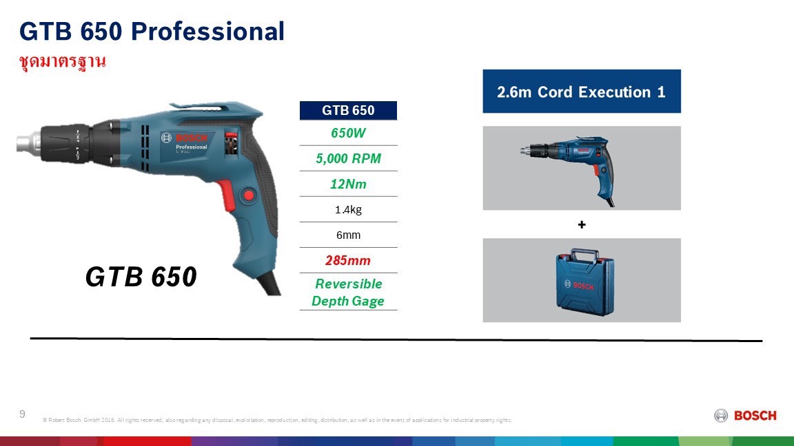 ไขควงสำหรับผนังยิปซัม GTB650 BOSCH