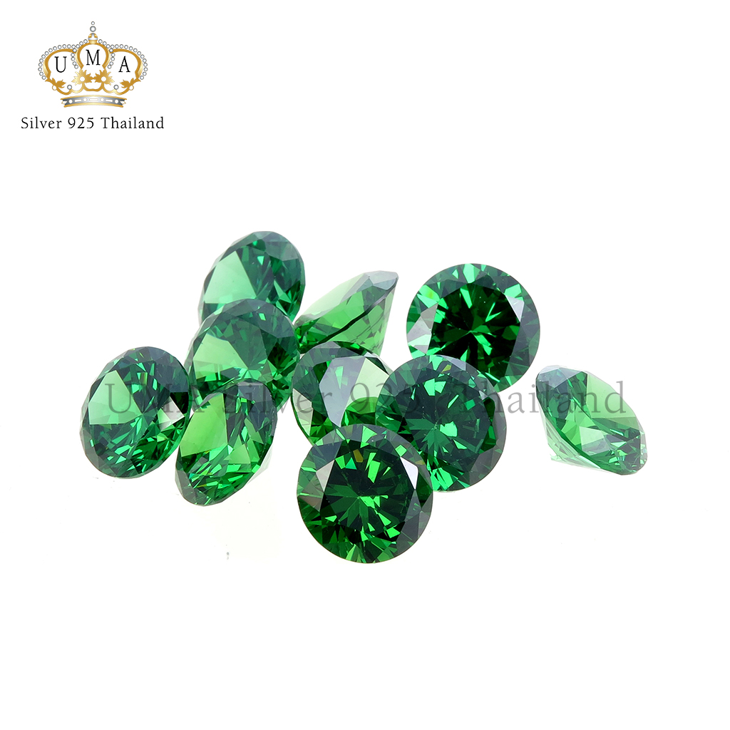 เพชรCZ 6A ทรงกลม สีเขียวมรกตอ่อน (Green Light ROUND CZ) - Size 1.00mm - 1แพ็ค - 1000เม็ด