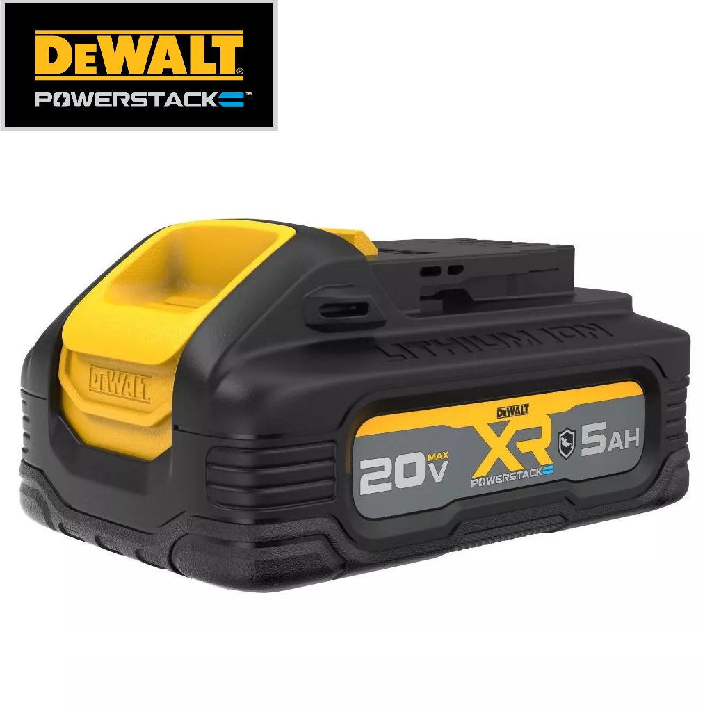 DEWALT แบตเตอรี่ Powerstack 20V / 5.0Ah DCBP520G-B1 (ยางกันกระแทก)
