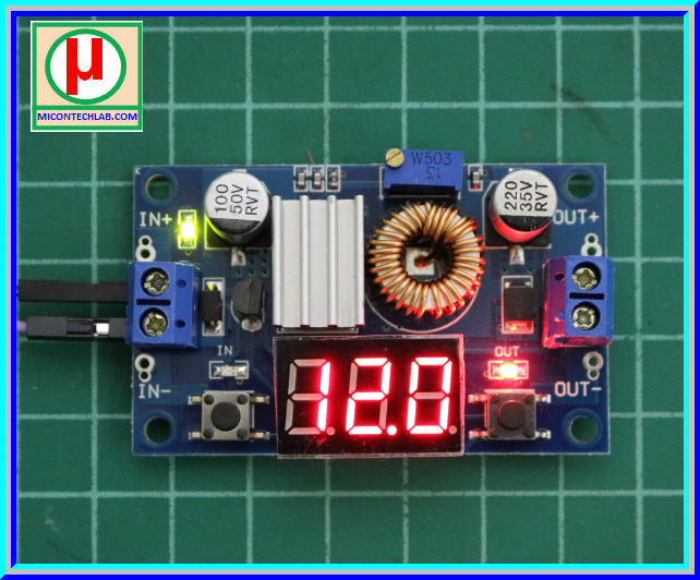 1x XL4015 Step down (Buck) DC to DC Converter 5Amp module +Voltmeter+Heatsink