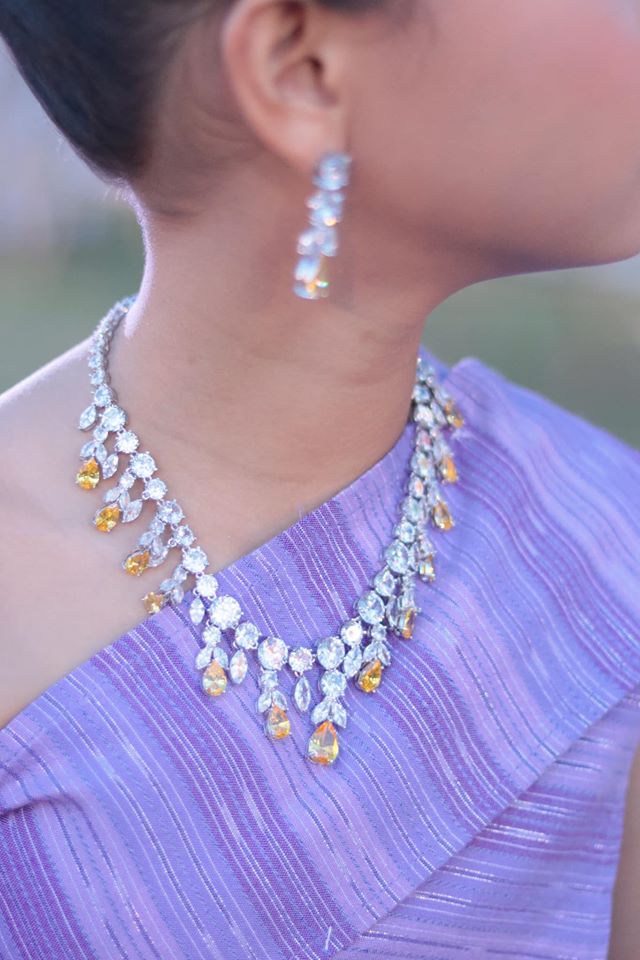 CZ016 สีเหลือง เครื่องประดับเพชร CZ เกรดพรีเมี่ยม