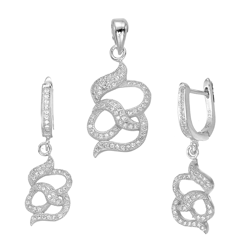 ต่างหูพร้อมจี้ ( เงิน ) = Earring with Pendant ( Silver )