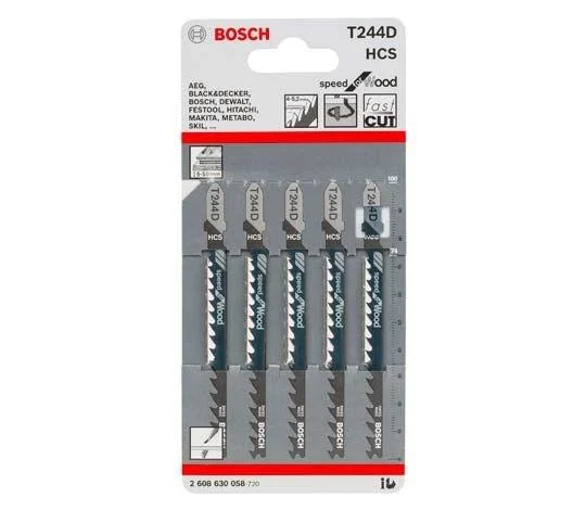 2608630058 BOSCH T244D ใบเลื่อยจิ๊กซอว์ตัดไม้ (5 pcs.)
