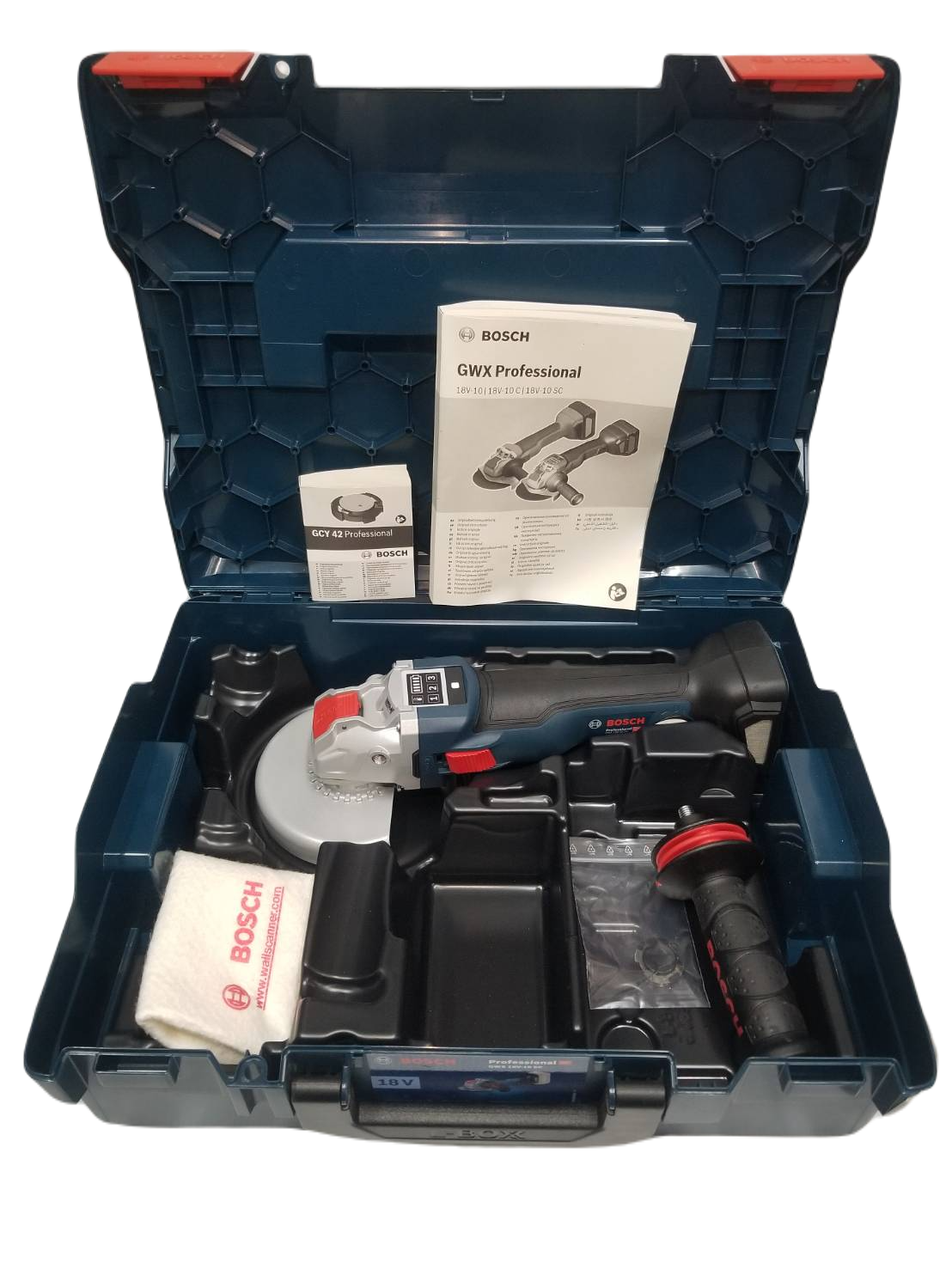 หินเจียรไร้สาย5" GWX18V-10SC BOSCH X-LOCK พร้อมชุดแบต 1 ก้อน