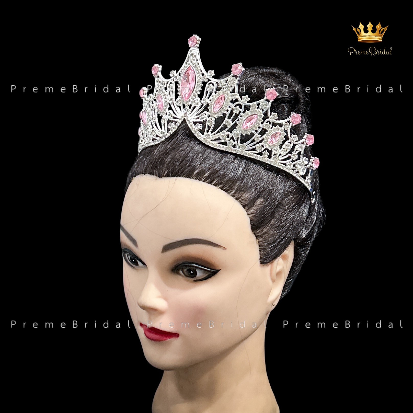 (พร้อมส่ง) เทียร่า 303 สีเงิน-ชมพู มงกุฎนางงาม งานสวย ปราณีต QCเพชรทุกเม็ด สินค้าพร้อมส่งจากไทย