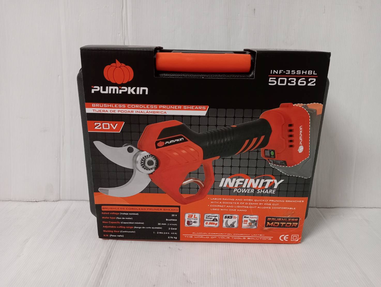 กรรไกรตัดกิ่งไม้20V INF-35SHBL PUMPKIN (ตัวเปล่า) 50362